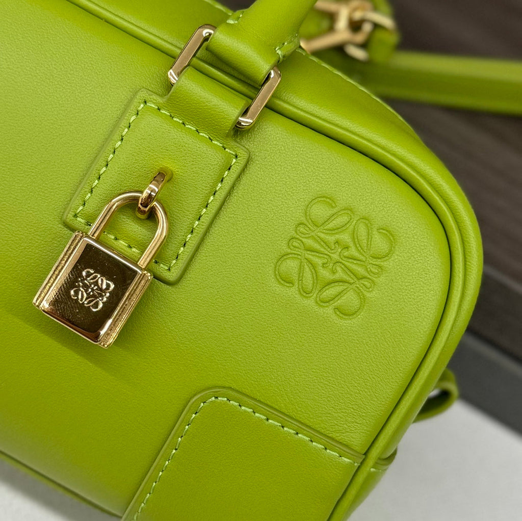 AMAZONA 23 CROPPED BAG IN PEAR GREEN SOFT GRAINED CALFSKIN